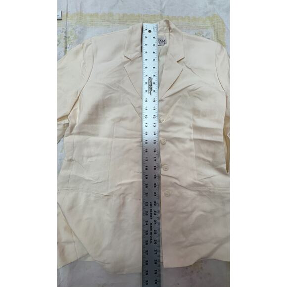 Noviello Bloom Silk 2‑Piece Pant Suit Size 8 Ivory Blush Made in USA Womens - Picture 15 of 16